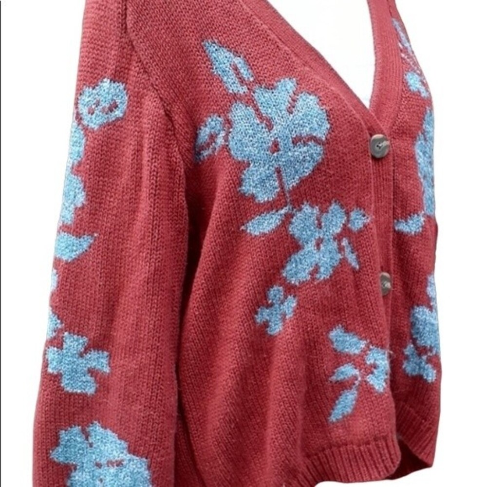 Sundance Balloon Sleeve Floral Cardigan Sweater - Picture 5 of 11